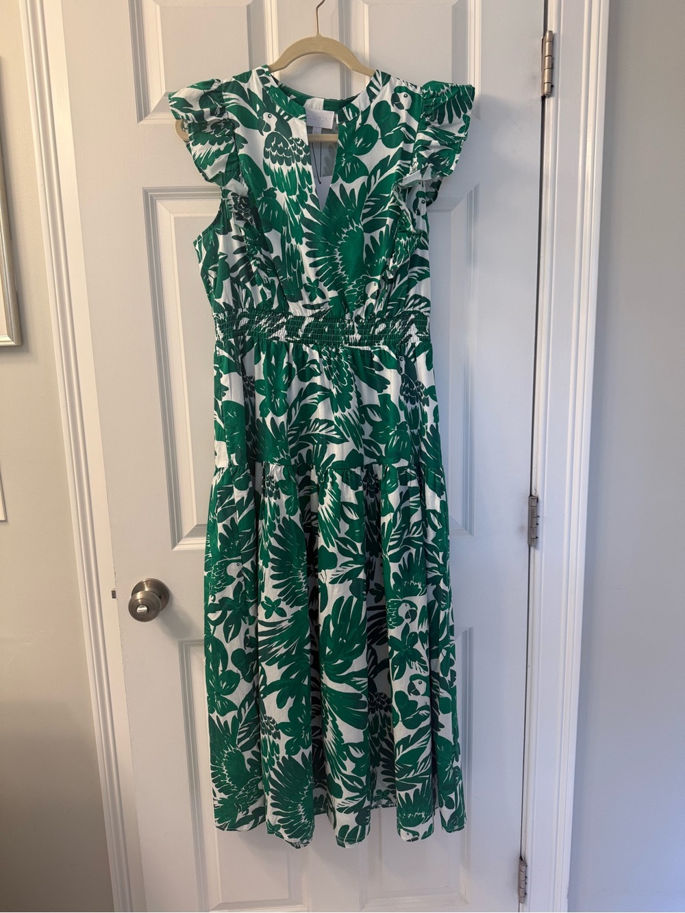 NWT Sugarlips Mary Tropical Virna Ruffle Midi Sundress - Picture 4 of 9